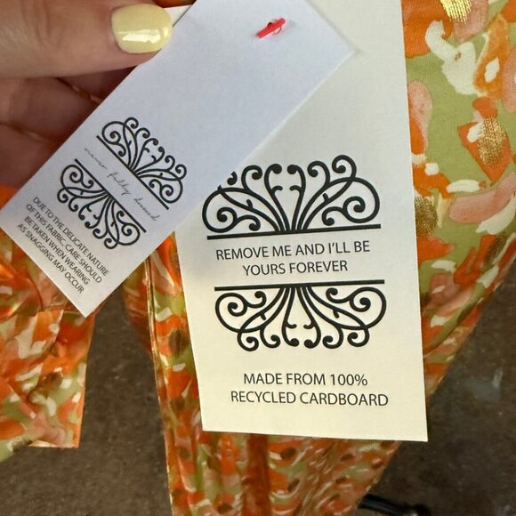 Never Fully Dressed Satin Wrap Vienna Midi Dress In Pastel Gold Mix Size US 8 - Picture 8 of 13